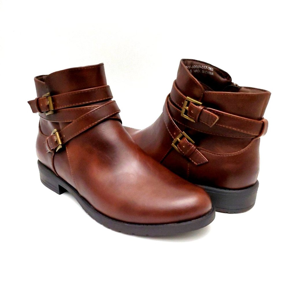 Yuu Calissa Women's Size 9.5 Brown Faux Leather Boot Shoes - Picture 2 of 12